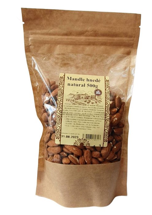 Mandle hnedé natural 500 g